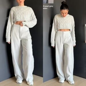 Zara  HighWaist Pants Wide Grey Size S